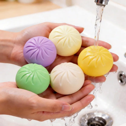 Colorful Dumpling Squishes Stress Balls Fidget Sensory Toys Simulation Food Squishies Bun with Steamer Squeeze Dough Ball Gifts