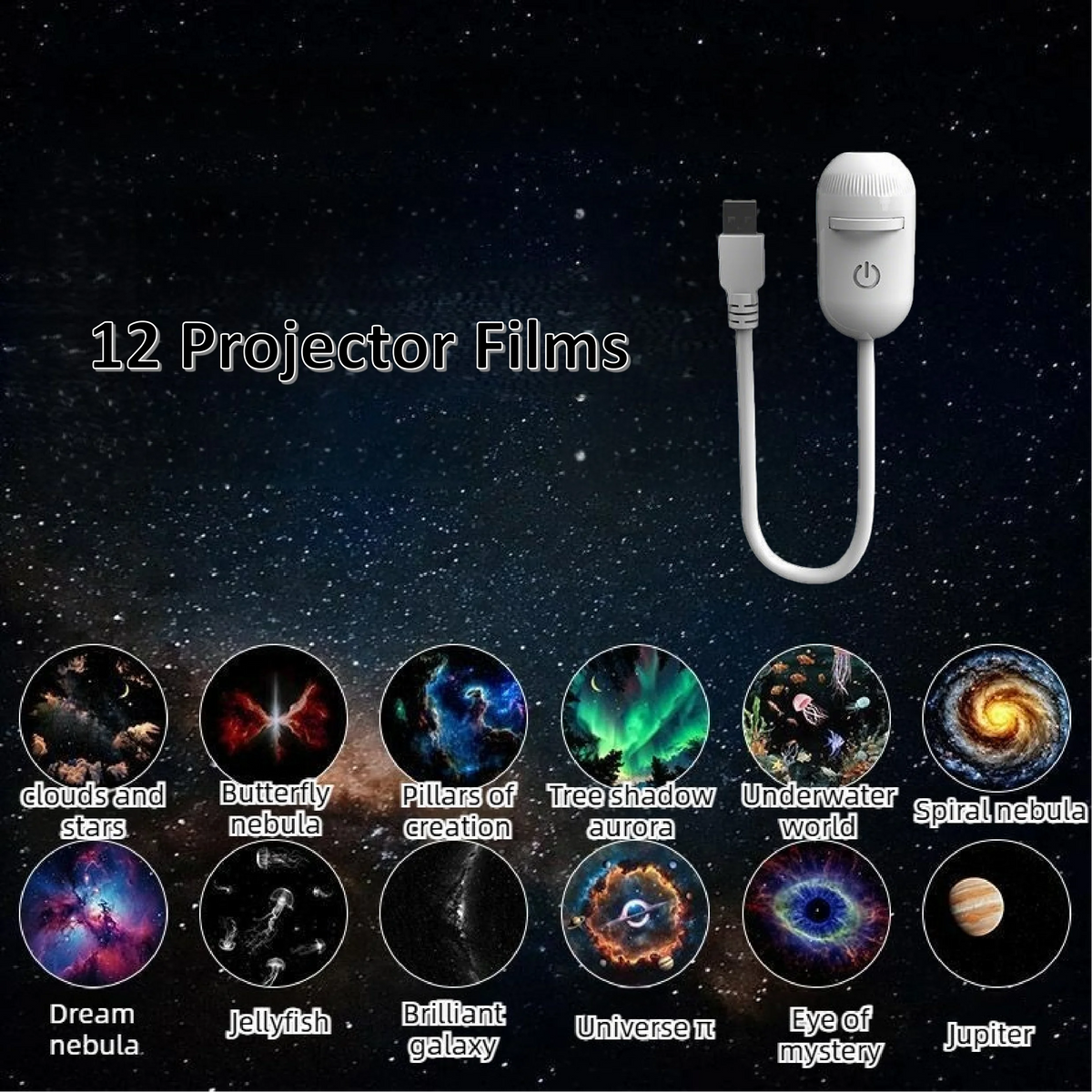 Galaxy Star Projector 2 in 1 Night Light