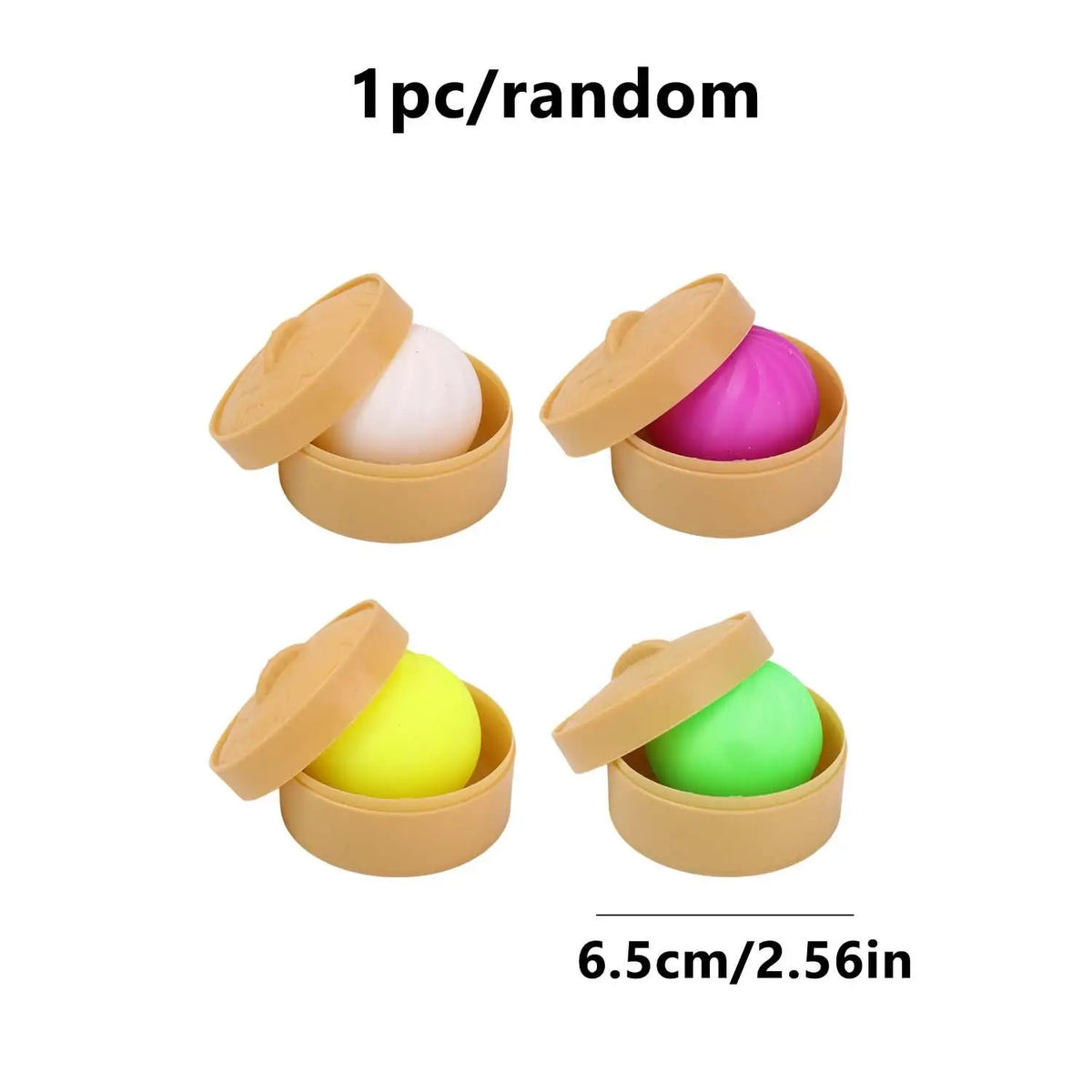 Colorful Dumpling Squishes Stress Balls Fidget Sensory Toys Simulation Food Squishies Bun with Steamer Squeeze Dough Ball Gifts